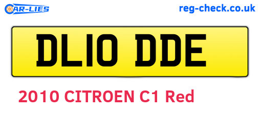 DL10DDE are the vehicle registration plates.