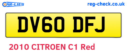 DV60DFJ are the vehicle registration plates.