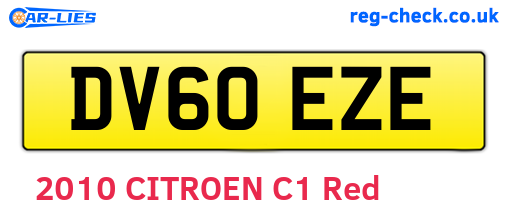 DV60EZE are the vehicle registration plates.