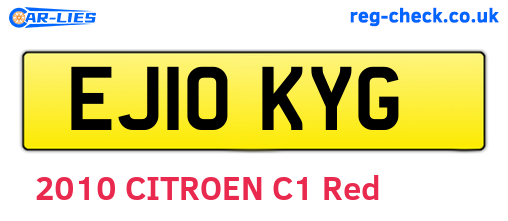 EJ10KYG are the vehicle registration plates.