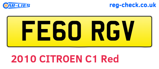 FE60RGV are the vehicle registration plates.