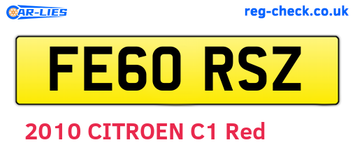 FE60RSZ are the vehicle registration plates.