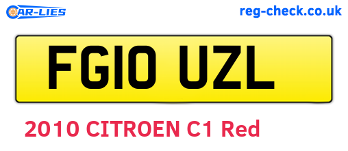FG10UZL are the vehicle registration plates.