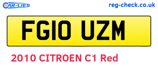 FG10UZM are the vehicle registration plates.