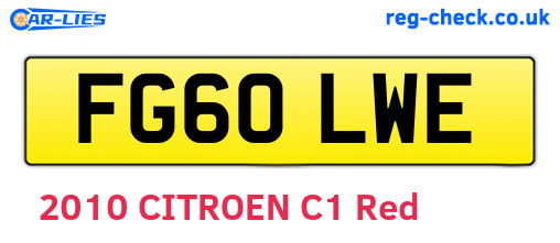 FG60LWE are the vehicle registration plates.