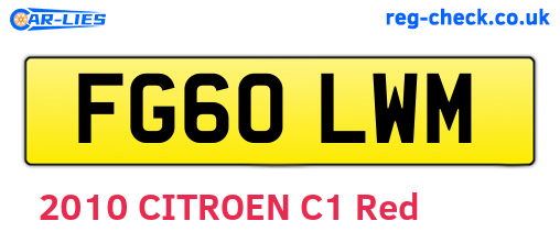 FG60LWM are the vehicle registration plates.