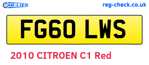 FG60LWS are the vehicle registration plates.