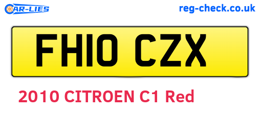 FH10CZX are the vehicle registration plates.