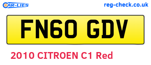 FN60GDV are the vehicle registration plates.