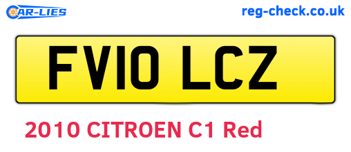 FV10LCZ are the vehicle registration plates.