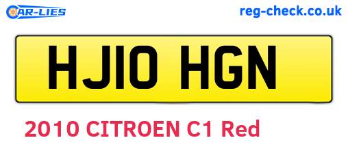 HJ10HGN are the vehicle registration plates.