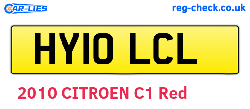 HY10LCL are the vehicle registration plates.