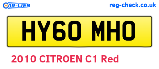 HY60MHO are the vehicle registration plates.