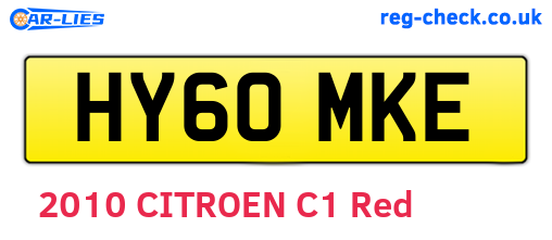 HY60MKE are the vehicle registration plates.