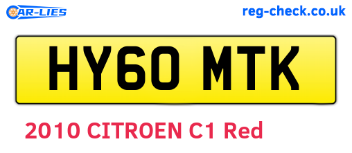 HY60MTK are the vehicle registration plates.