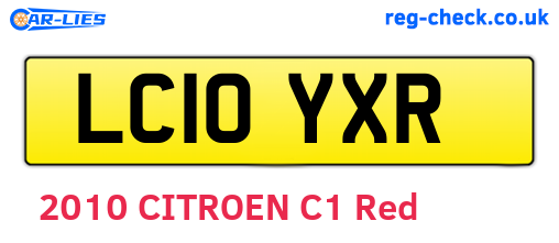 LC10YXR are the vehicle registration plates.