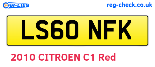 LS60NFK are the vehicle registration plates.