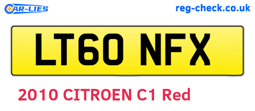 LT60NFX are the vehicle registration plates.