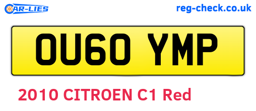 OU60YMP are the vehicle registration plates.
