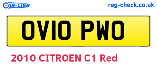 OV10PWO are the vehicle registration plates.