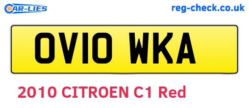 OV10WKA are the vehicle registration plates.