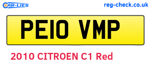 PE10VMP are the vehicle registration plates.