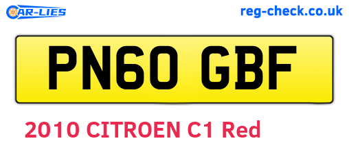 PN60GBF are the vehicle registration plates.
