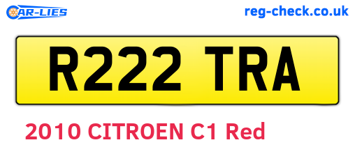 R222TRA are the vehicle registration plates.