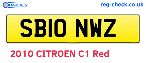 SB10NWZ are the vehicle registration plates.