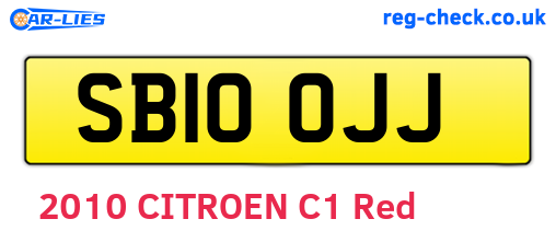 SB10OJJ are the vehicle registration plates.