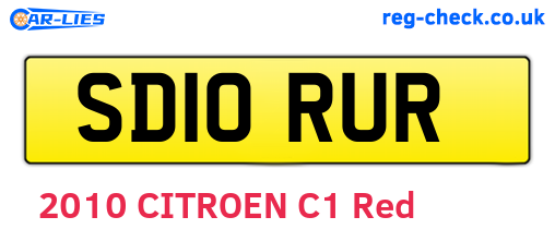 SD10RUR are the vehicle registration plates.