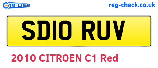 SD10RUV are the vehicle registration plates.