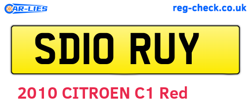 SD10RUY are the vehicle registration plates.