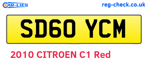 SD60YCM are the vehicle registration plates.