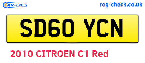 SD60YCN are the vehicle registration plates.