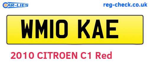 WM10KAE are the vehicle registration plates.