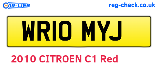 WR10MYJ are the vehicle registration plates.
