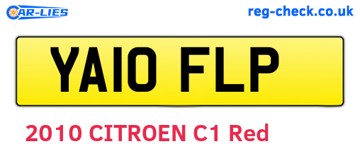 YA10FLP are the vehicle registration plates.