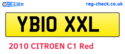 YB10XXL are the vehicle registration plates.