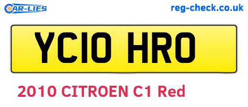 YC10HRO are the vehicle registration plates.