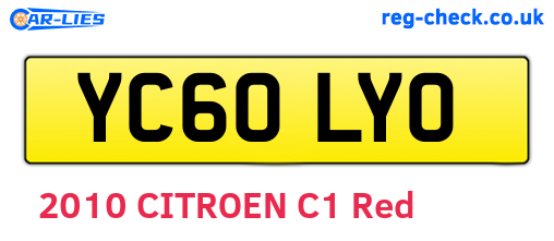 YC60LYO are the vehicle registration plates.