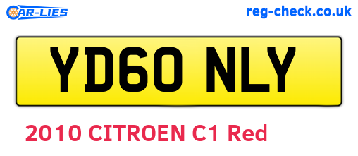 YD60NLY are the vehicle registration plates.