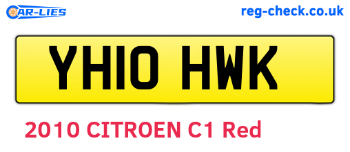 YH10HWK are the vehicle registration plates.