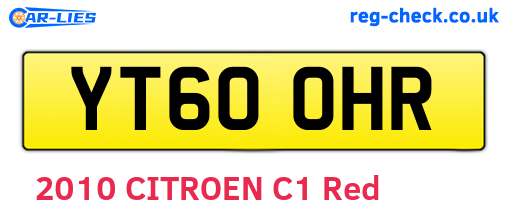 YT60OHR are the vehicle registration plates.