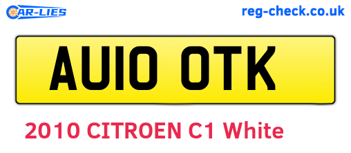 AU10OTK are the vehicle registration plates.