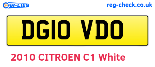 DG10VDO are the vehicle registration plates.