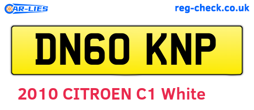 DN60KNP are the vehicle registration plates.