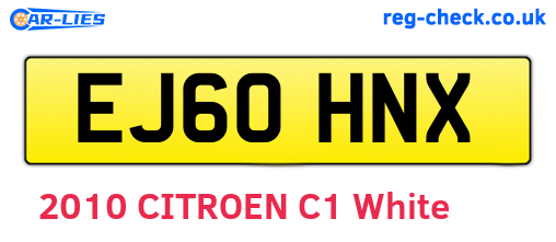 EJ60HNX are the vehicle registration plates.