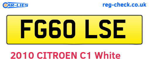 FG60LSE are the vehicle registration plates.