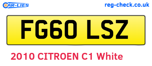 FG60LSZ are the vehicle registration plates.